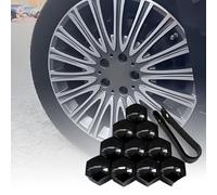 WXRNBN 20 Piezas Tapas de Tornillos de Rueda Tapas de Tuercas de Ruedas de Coche para VW Golf VII 2012-03/2021, Tornillos de Rueda Tuercas de Rueda Tapas Protección Exterior,Black-19MM