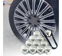 WXRNBN 20 Piezas Tapas de Tornillos de Rueda Tapas de Tuercas de Ruedas de Coche para VW TAIGO 2021-2025, Tornillos de Rueda Tuercas de Rueda Tapas Protección Exterior,Silver-19MM