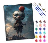 WXRWANG Pintar por Numeros Adultos DIY Pintura por Números Payaso de estilo oscuro Kit de Pintura al óleo de Lienzo DIY para con Pinceles Pigmento Acrílico 40 x 50cm (Con marco)