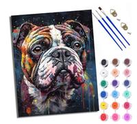WXRWANG Pintura por números adultos DIY pintado a mano Kit Bulldog francés de inyección de tinta para principiantes y adultos Set incluye pinturas acrílicas y pinceles lienzo de Con marco