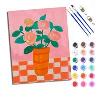 WXRWANG Pintura por Números Adultos Principiantes Flores en un jarrón con Pinceles y Pinturas Acrílicas de Lienzo Decoración para el Hogar sin Marco 40 x 50 cm
