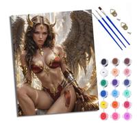 WXRWANG Pintura por Números Adultos Principiantes Hermoso ángel malvado con Pinceles y Pinturas Acrílicas de Lienzo Decoración para el Hogar Con marco 40 x 50 cm