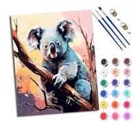 WXRWANG Pintura por Números Adultos Principiantes Lindo koala en la rama de un árbol con Pinceles y Pinturas Acrílicas de Lienzo Decoración para el Hogar Con marco 40 x 50 cm
