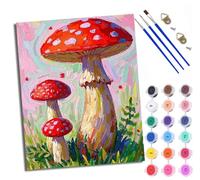 WXRWANG Pintura por Números para Adultos Hongo venenoso rojo Pintura al óleo digital para adultos de Cuadro para Pintar por Números con Lienzo Con marco pintura al óleo de Adecuado para adultos
