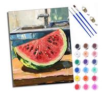WXRWANG Pintura por Números para Adultos Sandía dulce Pintura al óleo digital para adultos de Cuadro para Pintar por Números con Lienzo Con marco pintura al óleo de Adecuado para adultos