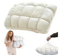 Wxshang Fluffy Puffgrid Bed Pillow Forall Sleepers, Cloud-Like Support Microfiber Pillow with Anti-Shift Quilted Design, Breathable Airy Loft for Side Back and Stomach Sleepers (Light Gray)