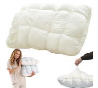 Wxshang Fluffy Puffgrid Bed Pillow Forall Sleepers, Cloud-Like Support Microfiber Pillow with Anti-Shift Quilted Design, Breathable Airy Loft for Side Back and Stomach Sleepers (White)