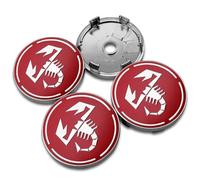 WxsYFFS Tapas Centrales Rueda Tapones Buje 4 Piezas 60MM Compatible con para FIAT Abarth 500 Panda 124 Punto Qubo Material Compuesto ABS Impermeable,F