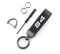 WXTIE Coche Fibra de Carbono Llaveros para S4, Reemplazo Keychain Ligero Resistente Hombres y Mujeres Regalo Accesorios,Red