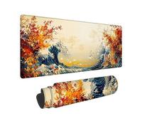 Wxuaixnn Océano Alfombrilla de ratón de Gran 100x50cm Mouse Pad Gaming XXL,Beige Alfombrilla Escritorio Precisión y Velocidad en Juegos - Antideslizante - Bordes Cosidos -9313