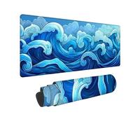 Wxuaixnn Océano Alfombrilla de ratón de Gran 120x60cm Mouse Pad Gaming XXL,Azul Alfombrilla Escritorio Precisión y Velocidad en Juegos - Antideslizante - Bordes Cosidos -9605