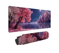 Wxuaixnn Océano Alfombrilla Ratón XXL, 80x30cm Mouse Pad Gaming, Rosa Alfombrilla Escritorio XXL para Jugadores Protector Escritorio con Bordes Cosidos Base de Goma Antideslizante -9810