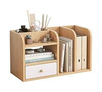 WxuuLTGJR Librero Estantería Creativa, estantería de Escritorio clásica con cajón, estanterías de Esquina curvadas antigolpes, 23,6x10,2x13,4 en estantería Más Seguro