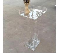 WxuuLTGJR Soporte de podio Atril Transparente for Iglesias Escritorio de púlpito con Panel Mesa de recepción Soporte de azafata de pie de acrílico portátil
