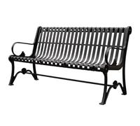 WXXSHGDW 120cm 150cm 180cm Banco Jardin, Bancos para Exterior, Banco de Parque de Metal, con Respaldo y Apoyabrazos, Puede Soportar 500 Kg, para Jardín, Patio, Césped, Porche, Camino(120cm/47in)