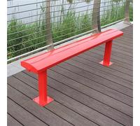 WXXSHGDW Banco Exterior Banco de Parque, Banco Metal de Una Sola Pieza, con Capacidad de Carga de 500 Kg, Ideal para Parques, Escuelas, Gimnasios Interiores y Patios(Red,150cm/59in)