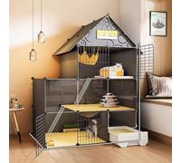 WXXSHGDW Jaula para Gatos para Interiores, Jaulas para Gatos con Caja de Arena, Recinto para Gatos, Caseta Grande para Gatos, Caseta para Gatos para Interiores, Espacio Extra Grande, para 2-3 Gatos