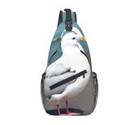 WXXWXD Bonita mochila cruzada con estampado de gaviota para exteriores, mochila multifuncional de almacenamiento en capas