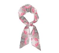 WXXWXD Bufanda de seda estampada Love Flamingo para mujer, un accesorio versátil para abrigos de otoño e invierno, negro, talla única