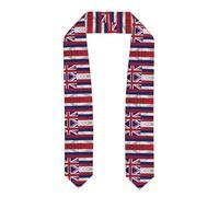 WXXWXD Capa de graduación con estampado de la bandera de Hawái con banda, diseño clásico de vestido de graduación, aplanado, talla única