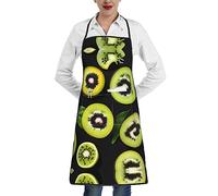 WXXWXD Delantal de cocina con estampado de kiwi verde, ligero y transpirable, adecuado para barbacoa, hornear, limpieza y tareas domésticas