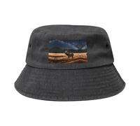 WXXWXD Elk in The Meadow - Sombrero de pescador estampado, visera deportiva, adecuada para viajes, pesca, negro, talla única