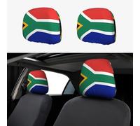 WXXWXD Funda para reposacabezas de coche con la bandera de Sudáfrica, paquete de 2, adecuada para coches, SUV, camiones, furgonetas, etc., para mejorar la comodidad en el coche