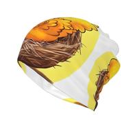 WXXWXD Gorro elástico y turbante con patrón triangular, perfecto para otoño o invierno., Bird's Nest Golden Chicken, talla nica