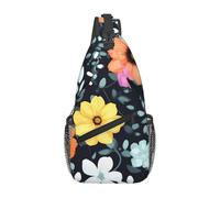 WXXWXD Hermosa bolsa cruzada con estampado de flores coloridas para exteriores, mochila de senderismo, multifuncional, bolsa de almacenamiento en capas