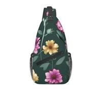 WXXWXD Hermosa bolsa cruzada con estampado de flores moradas para exteriores, mochila multifuncional de almacenamiento en capas