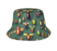 WXXWXD Insect AtlasPrinted - Gorro de pescador para adulto, suave y cómodo, ligero y transpirable, fácil de llevar, adecuado para actividades al aire libre, color negro