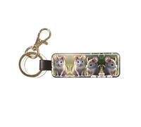 WXXWXD Juego de llaveros impresos de Mouse in Love: 2 anillos de metal, 1 cierre de mosquetón, rotación flexible de 360°, lo que facilita la organización de las llaves.