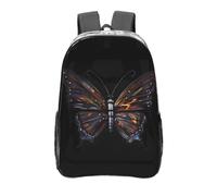 WXXWXD La mochila transparente con estampado de mariposa misteriosa está hecha de plástico PVC duradero con correas de hombro reforzadas, adecuada para la escuela, el trabajo, viajes