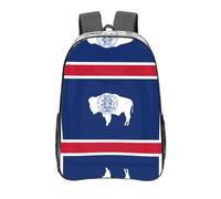 WXXWXD La mochila transparente impresa con la bandera del estado de Wyoming está hecha de plástico PVC duradero con correas de hombro reforzadas, adecuada para la escuela, el trabajo, viajes