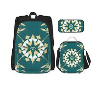 WXXWXD Mochila escolar duradera de gran capacidad con diseño floral de estilo exótico + estuche + bolsa de almuerzo, acompaña a tus hijos a estudiar felices todos los días