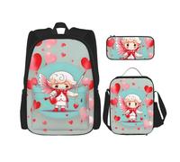 WXXWXD Mochila escolar duradera de gran capacidad + estuche + bolsa de almuerzo, acompaña a tus hijos a estudiar felices todos los días