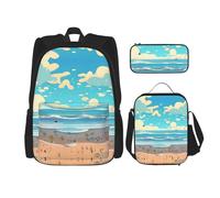WXXWXD Mochila escolar duradera de gran capacidad + estuche + bolsa de almuerzo, acompaña a tus hijos a estudiar felices todos los días