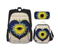 WXXWXD Mochila escolar duradera de gran capacidad + estuche + bolsa de almuerzo y corazón de dibujos animados, acompaña a tus hijos a estudiar felices todos los días