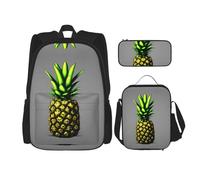 WXXWXD Mochila escolar duradera de gran capacidad + estuche + bolsa para el almuerzo, acompaña a tus hijos a estudiar felices todos los días, color negro, talla única
