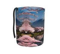 WXXWXD Monte Fuji - Cubo de basura colgante impreso para automóvil de principios de primavera, adecuado para todo tipo de coches, mantiene el coche limpio.