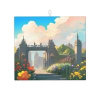WXXWXD Outside The Castle Gate - Tapete absorbente de cocina impreso de 16 x 18 pulgadas, tapete decorativo grueso y duradero para encimera