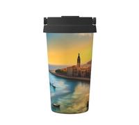 WXXWXD Sunset In Barcelona - Taza de café portátil de gran capacidad, 12 horas de conservación del calor y conservación del frío, adecuada para coches, oficinas, etc.