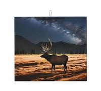 WXXWXD Tapete absorbente de cocina estampado Elk in The Meadow de 16 x 18 pulgadas, tapete decorativo grueso y duradero para encimera