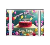 WXXWXD Tapete decorativo con texto en inglés "Happy Birthday" de 80 x 58 pulgadas, para dormitorio, sala de estudio
