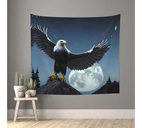 WXXWXD Tapiz con diseño de águila bajo las estrellas, 152,4 x 129,5 cm, para sala de estar, dormitorio, tela decorativa