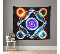 WXXWXD Tapiz con estampado de estrellas cósmicas, 152,4 x 129,5 cm, para sala de estar, dormitorio, tela decorativa