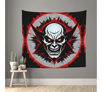 WXXWXD Tapiz con estampado de fantasma malvado rojo y negro, 152 x 129 cm, tela decorativa para sala de estar, dormitorio, pared
