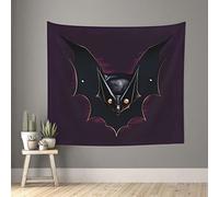 WXXWXD Tapiz con estampado de murciélago fantasma negro, 152 x 129 cm, tela decorativa para sala de estar, dormitorio, pared