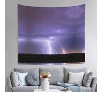 WXXWXD Tapiz de pared con estampado de tormenta de rayo de 129,5 x 152,4 cm para decoración de sala de estar, dormitorio, entrada