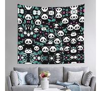 WXXWXD Tapiz de pared impreso con cara de panda de 51 x 60 pulgadas para decoración de sala de estar, dormitorio, entrada